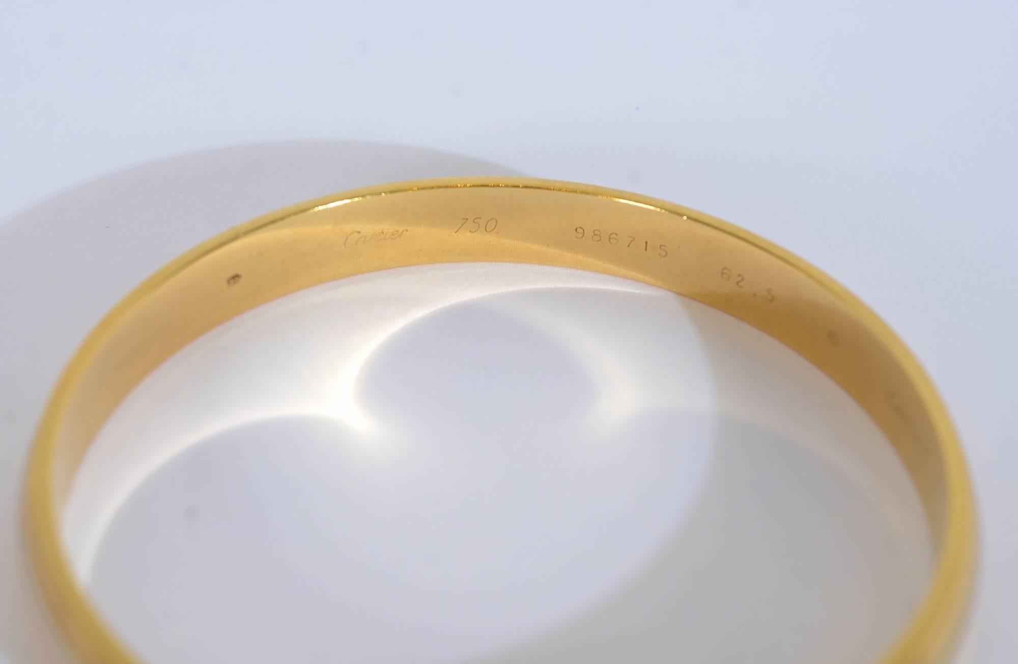 Cartier Tricolor Gold Bangle Bracelet In Excellent Condition In Darnestown, MD