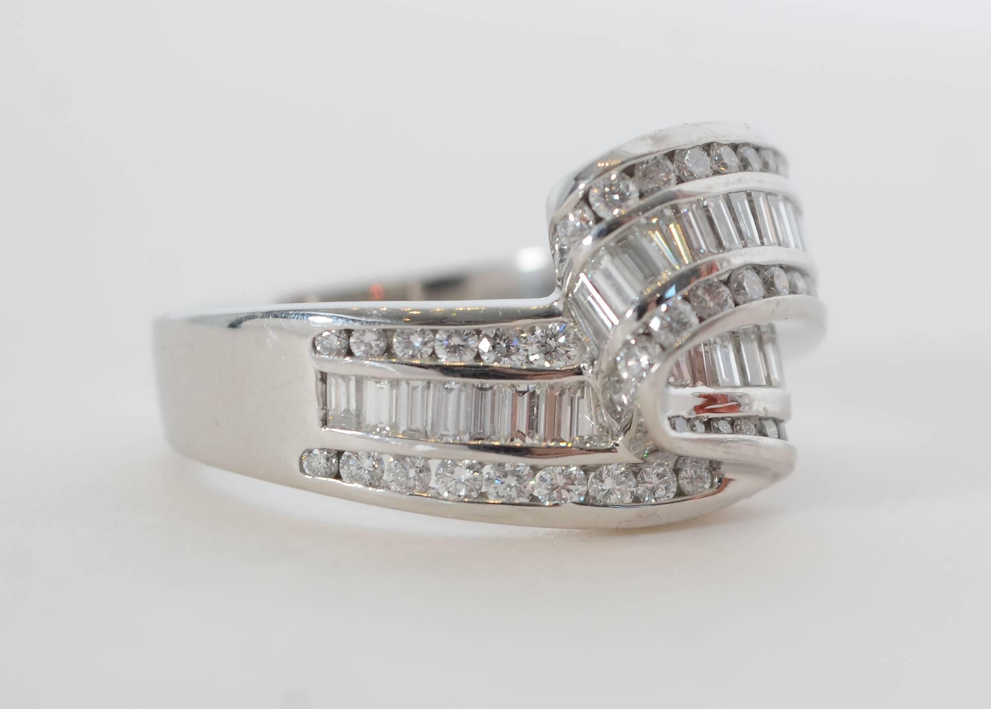 Charles Krypell Platinum and Diamond Ring In Excellent Condition In Darnestown, MD