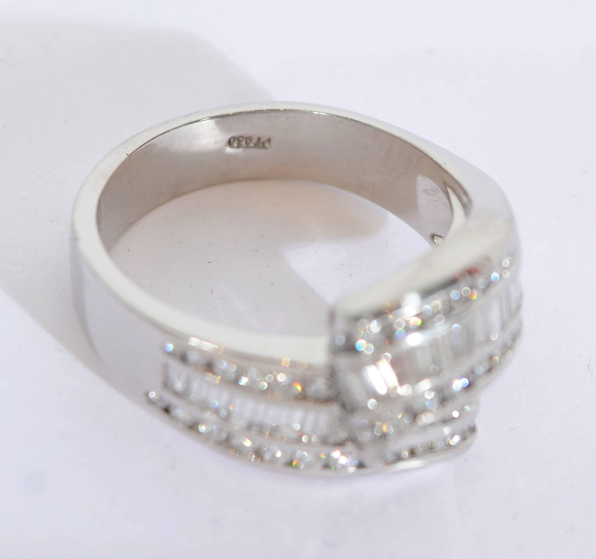 Charles Krypell Platinum and Diamond Ring 1