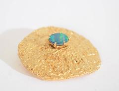 Ed Wiener Modernist Opal Gold Brooch