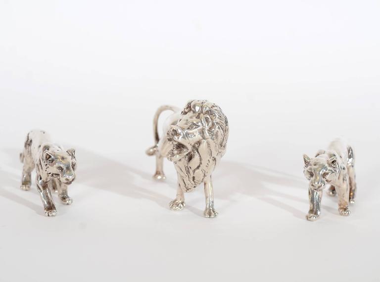Three Sterling Silver Lions at 1stdibs