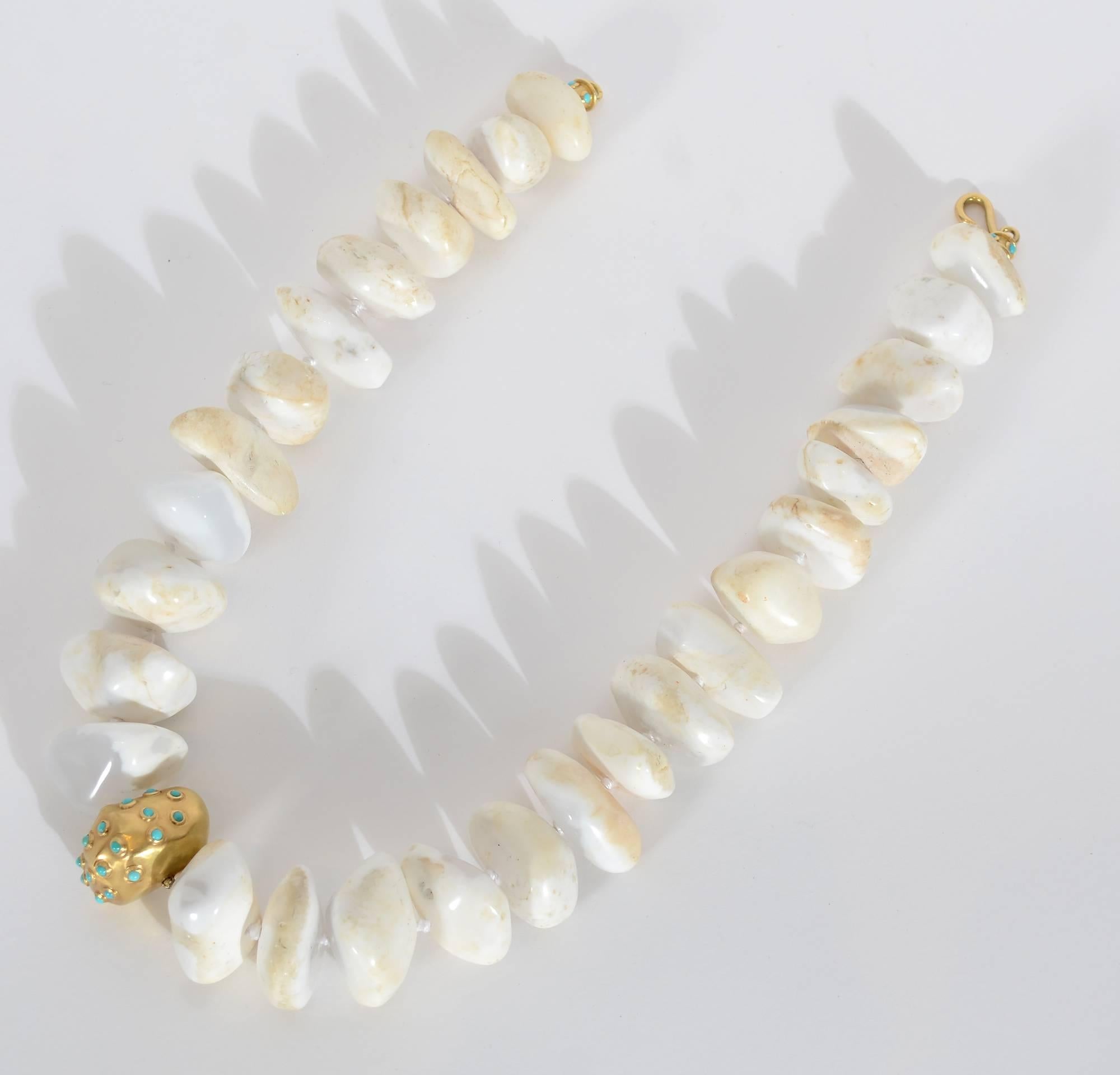 Women's Verdura White Turquoise Necklace