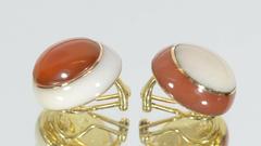 Tiffany & Co. Carnelian and White Coral Ear Clips