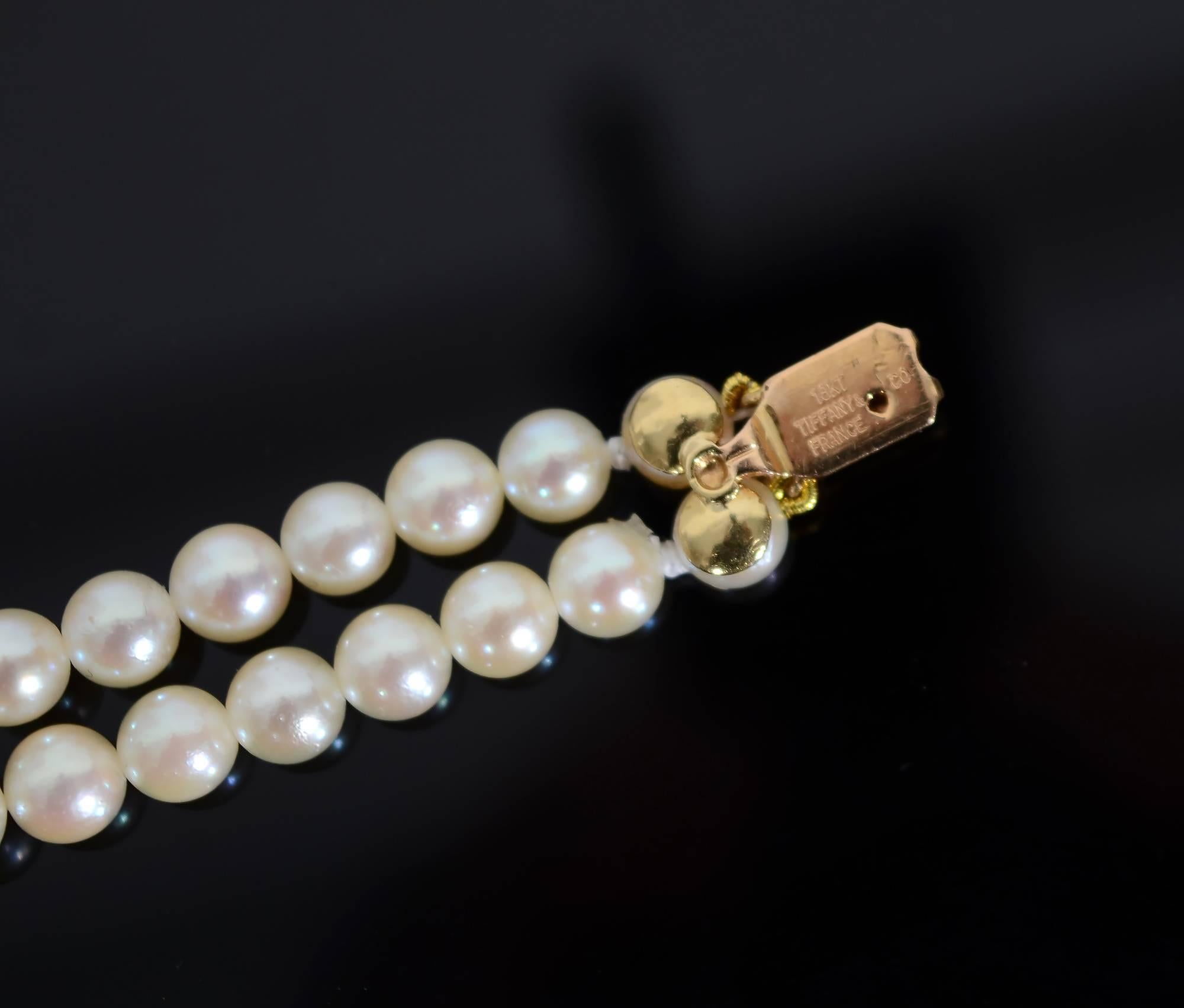 Tiffany & Co. France Pearl Sapphire Gold Bracelet In Excellent Condition In Darnestown, MD