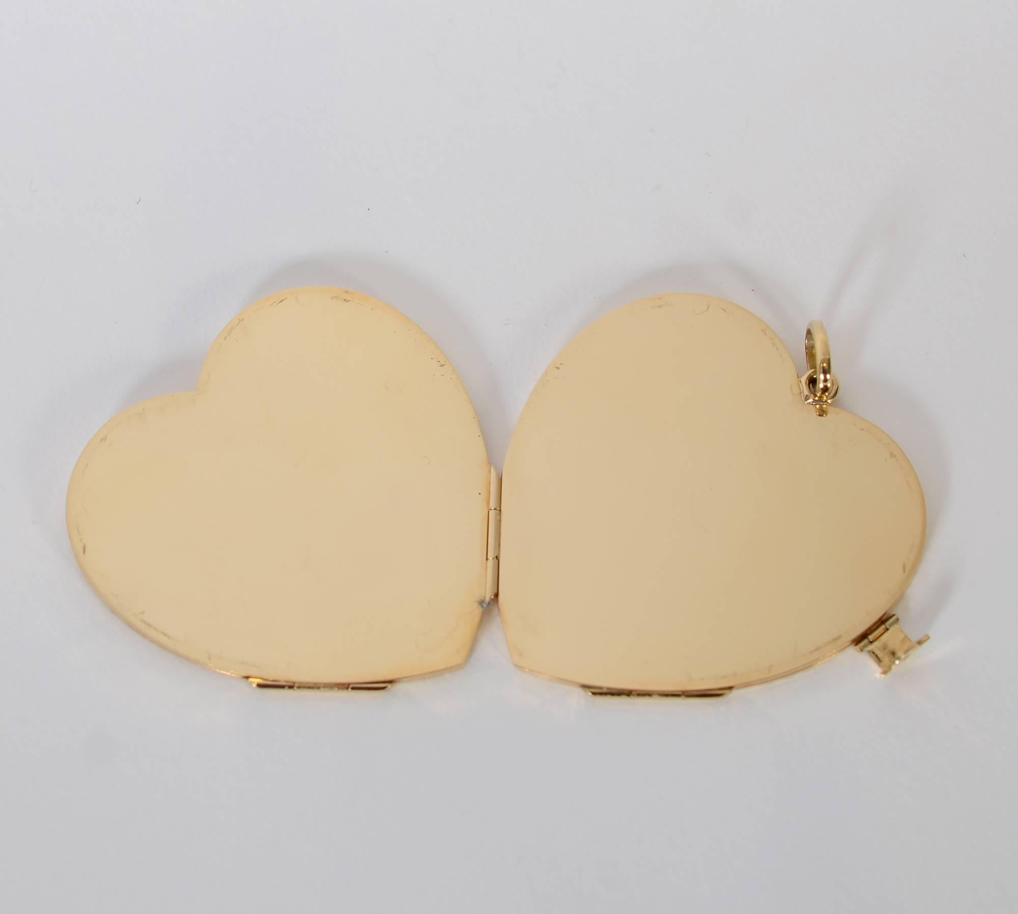 gold heart locket large