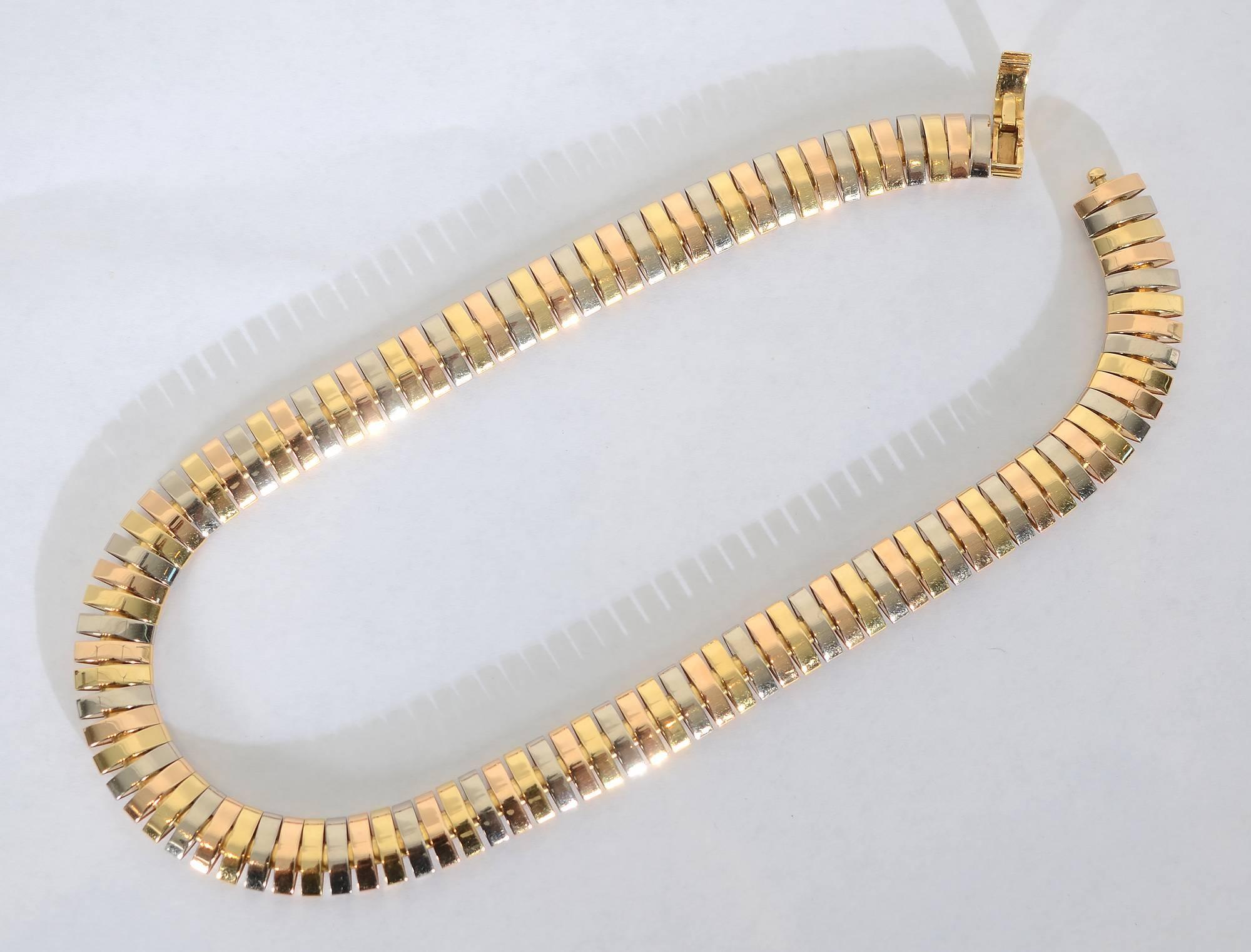 Women's Cartier Tricolor Eighteen Karat Gold Choker Necklace