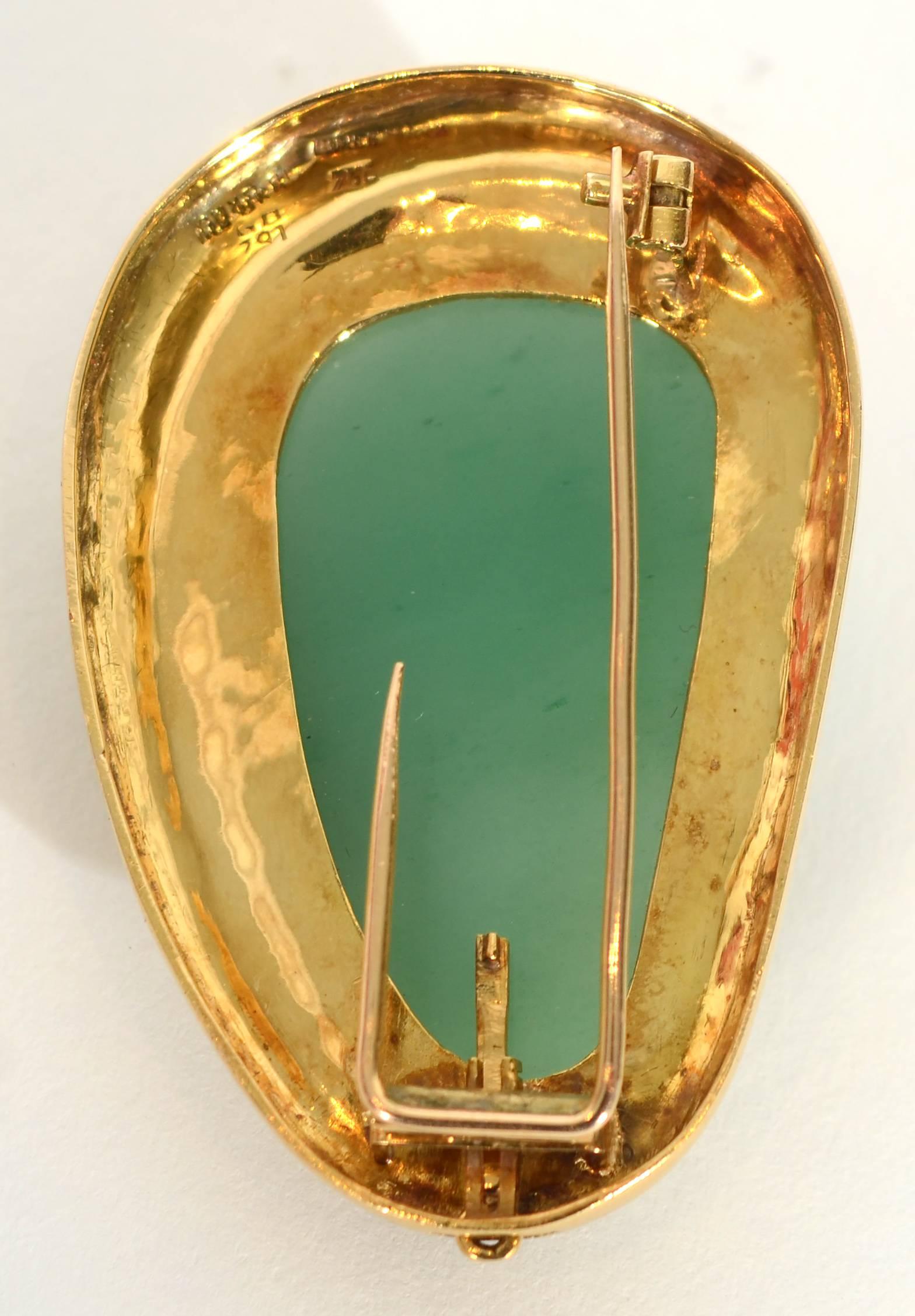 Burle Marx Chrysoprase Pendant/Brooch In New Condition In Darnestown, MD