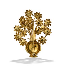 Zolotas En Tremblant Pot of Flowers Brooch