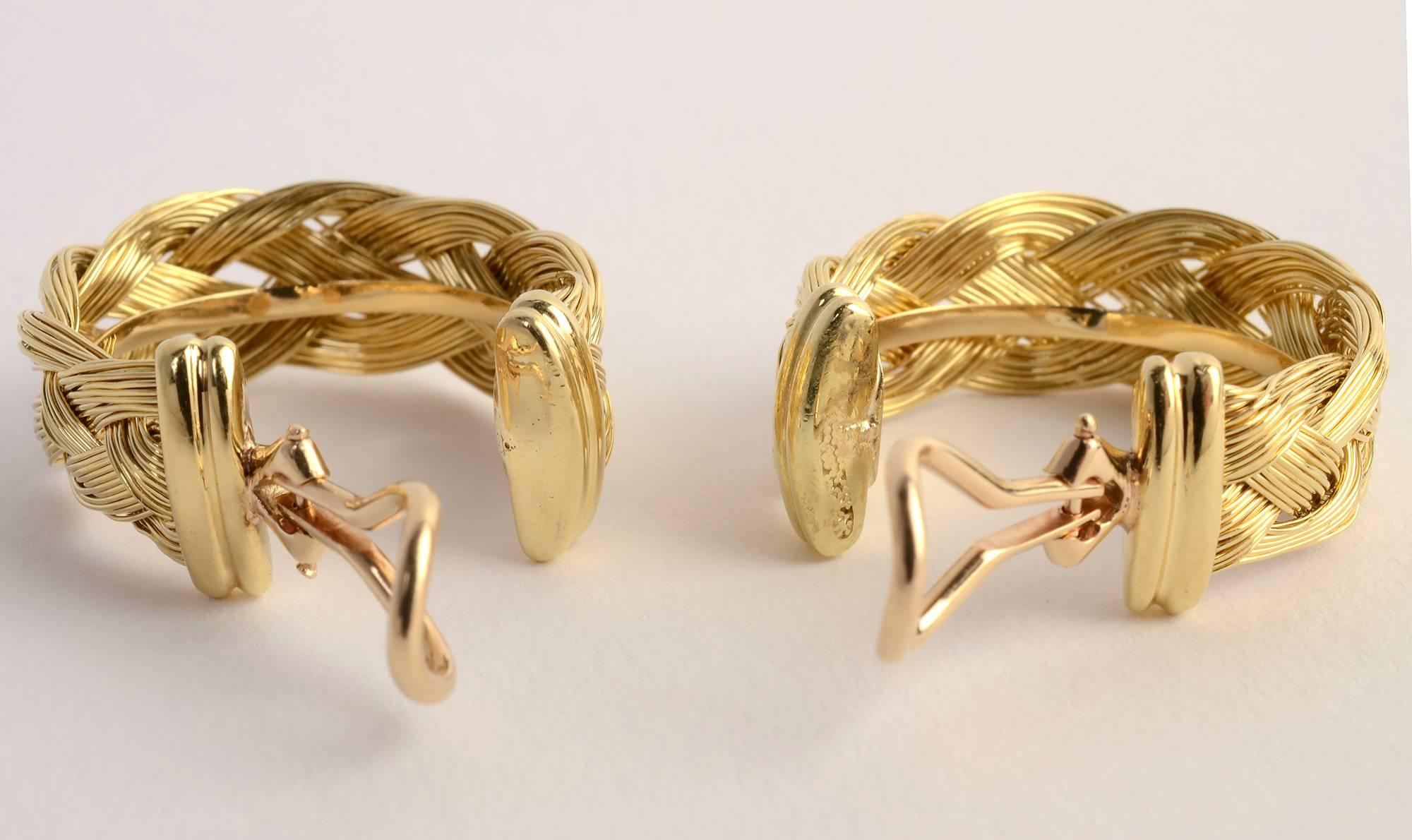 Women's Henry Dunay Braided Gold Hoop Earrings