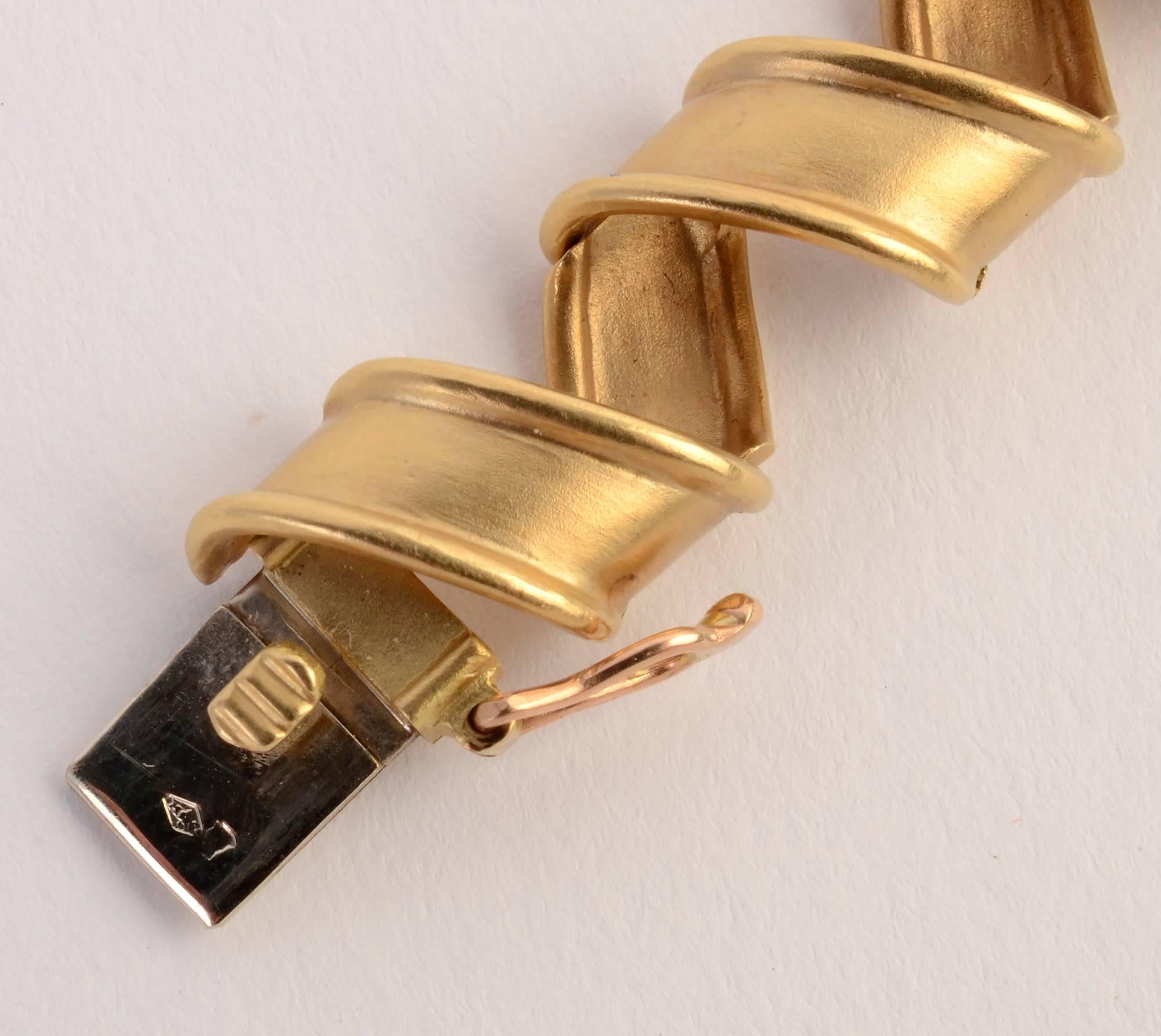 Modern Tiffany & Co. Gold Ribbon Bracelet