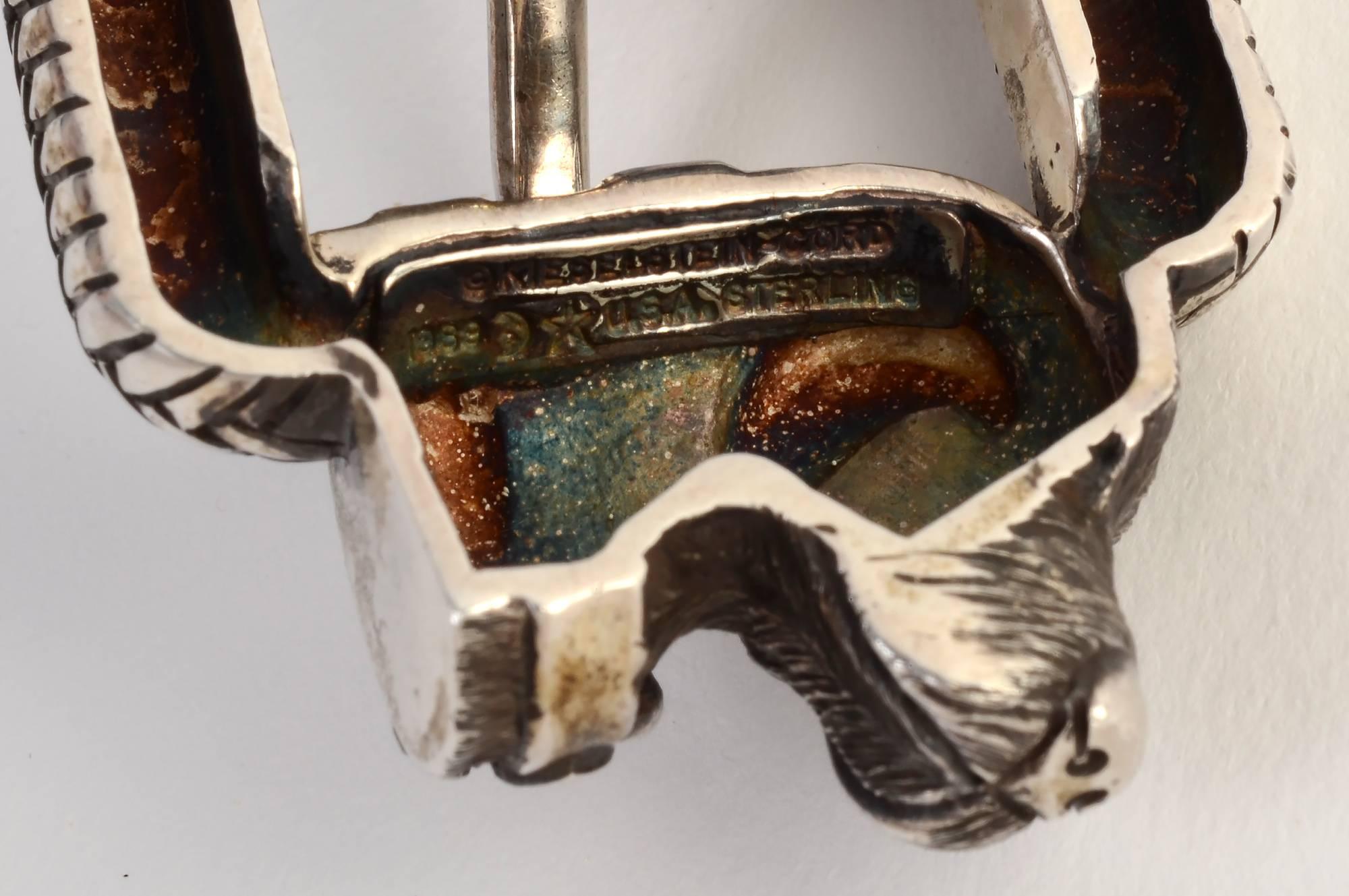Kieselstein Cord Dog Head Sterling Buckle and Belt 5