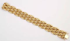 Cartier Navette Shaped Gold Link Bracelet