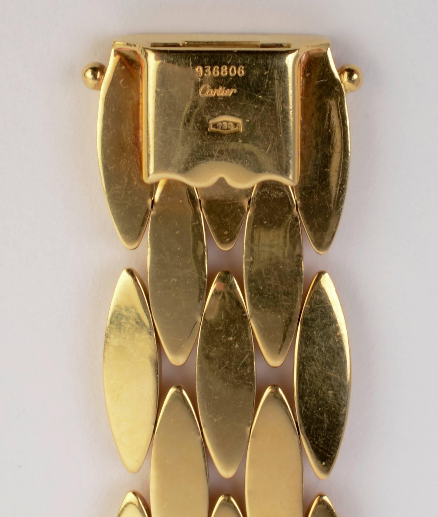 Women's Cartier Navette Shaped Gold Link Bracelet