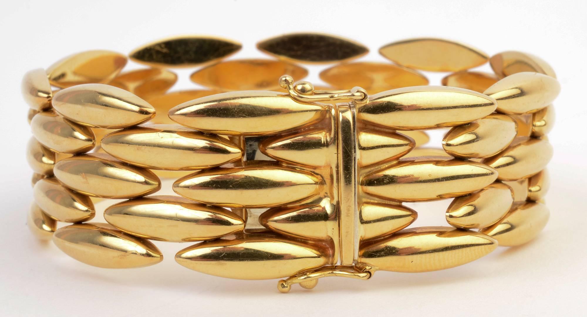 Cartier Navette Shaped Gold Link Bracelet 1