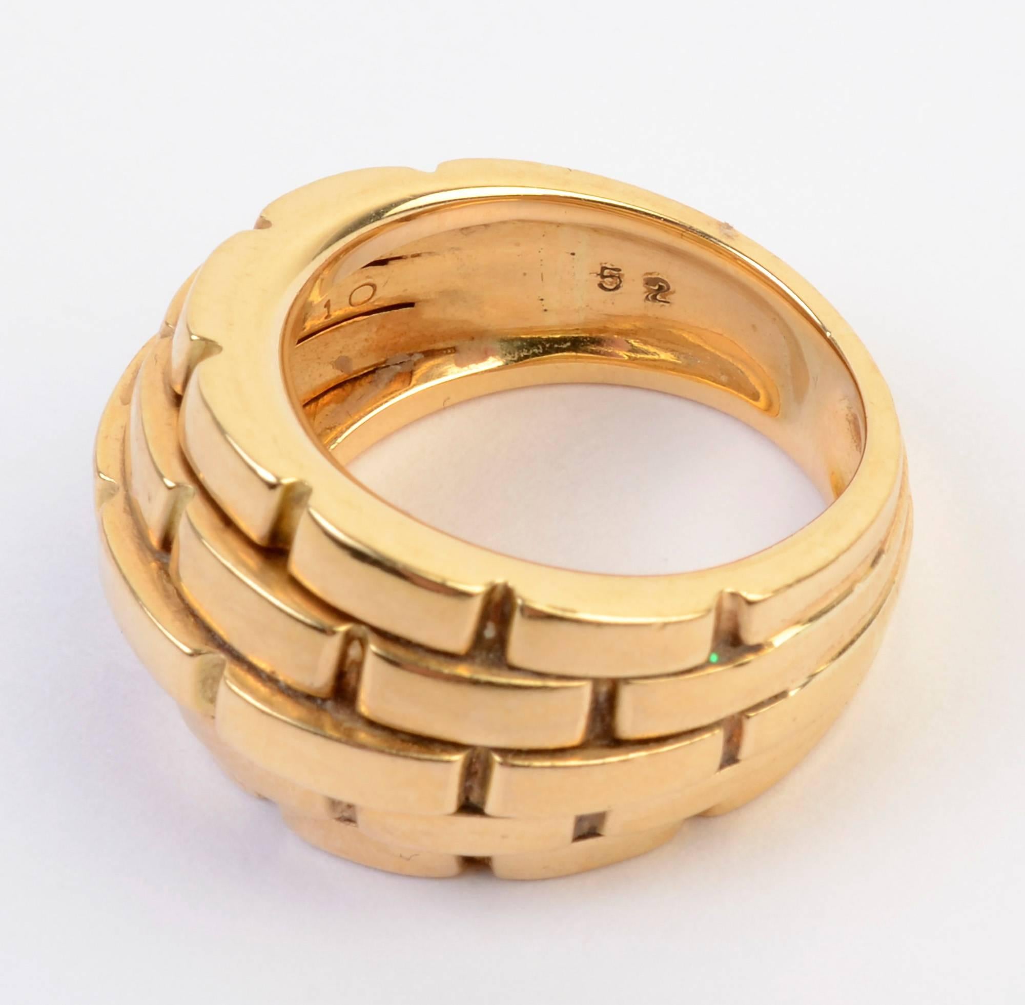 Cartier Maillon Panthere Domed Gold Ring In Excellent Condition In Darnestown, MD