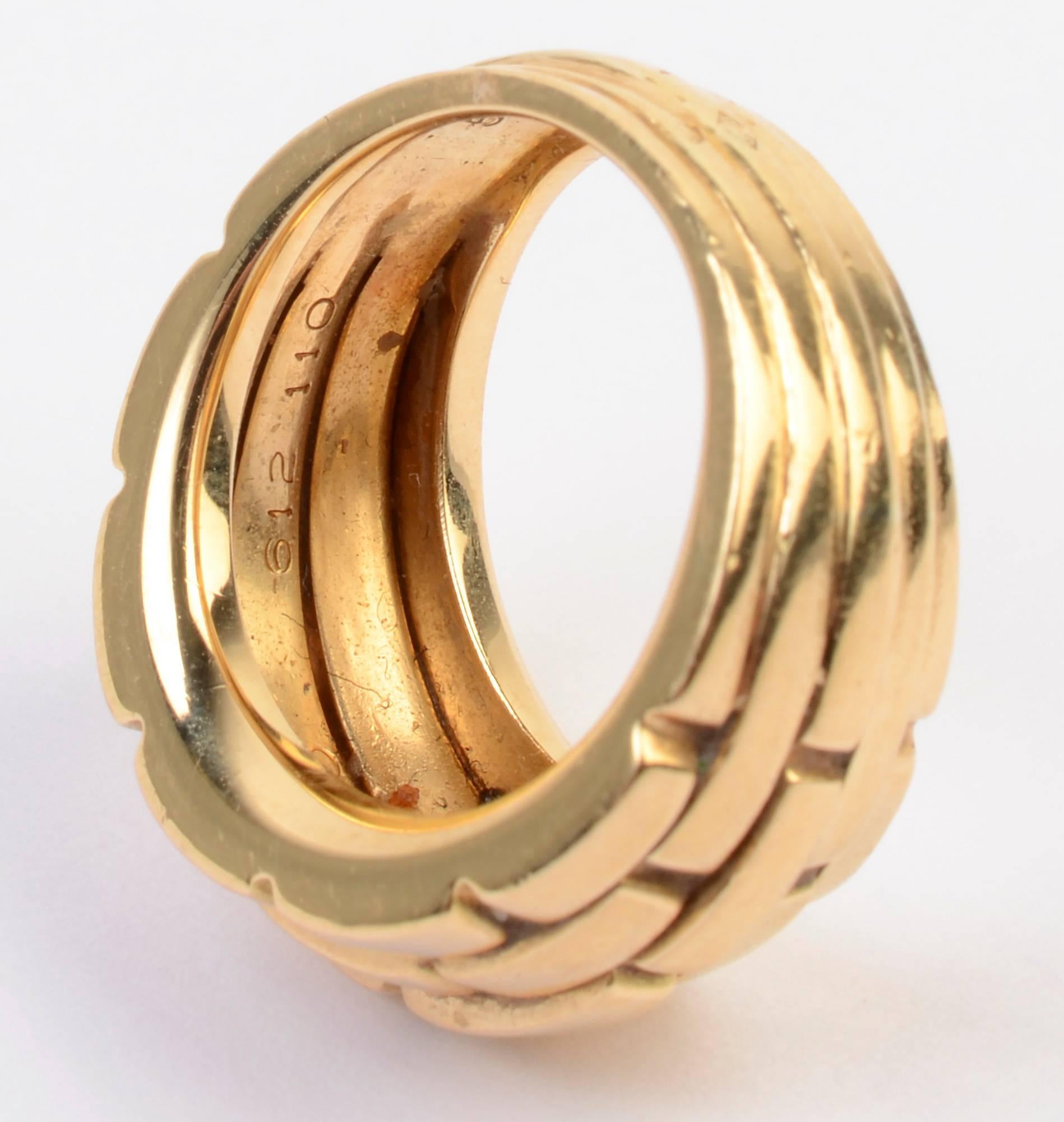 Women's or Men's Cartier Maillon Panthere Domed Gold Ring