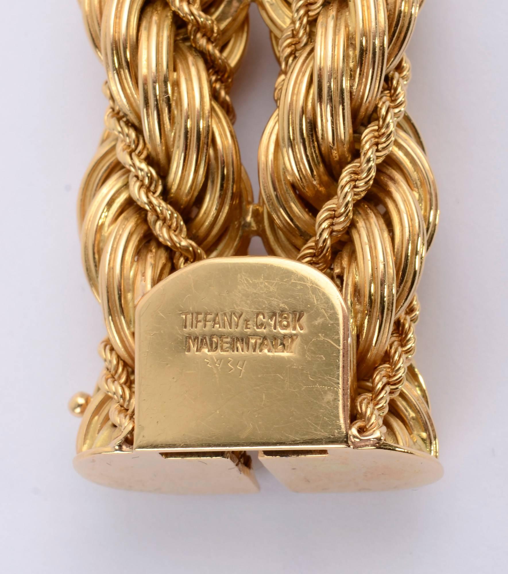 Women's or Men's Tiffany & Co. Double Rope Gold Bracelet