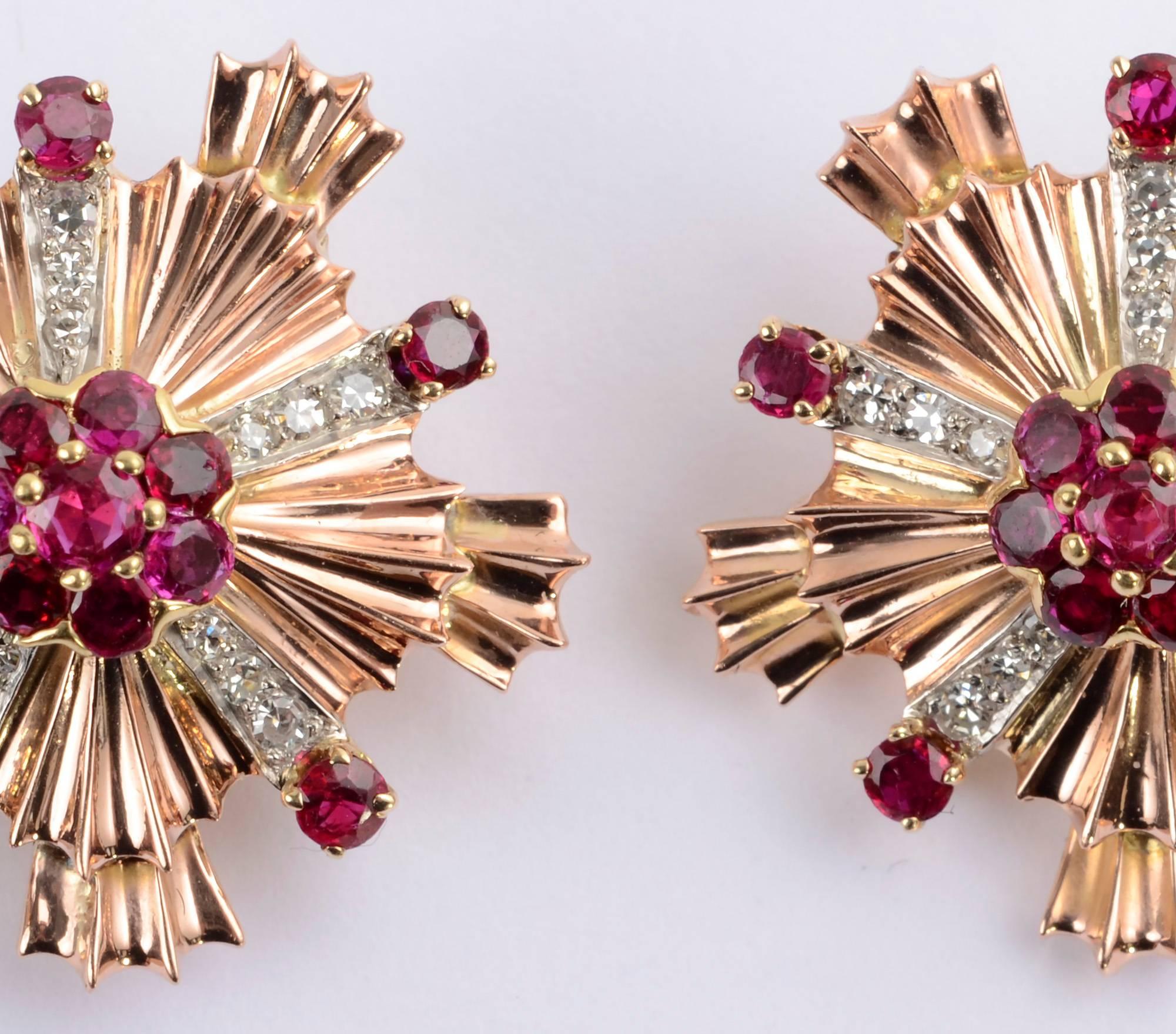 tiffany ruby and diamond earrings