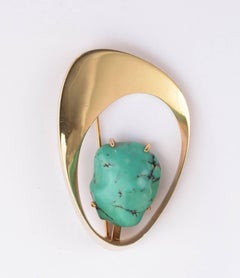 Ron Pearson Modernist Brooch with Turquoise