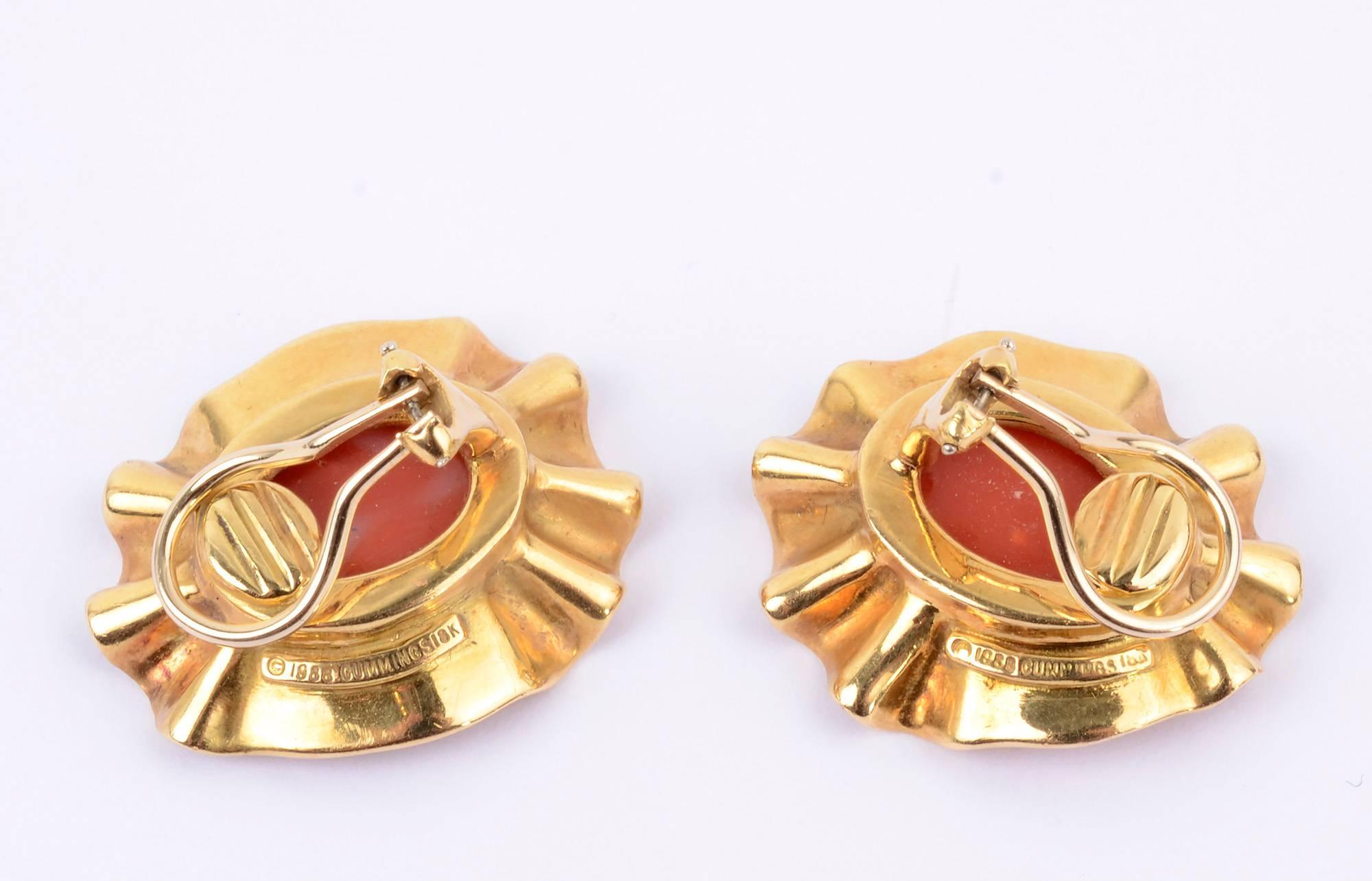 Modern Angela Cummings Coral Gold Earrings