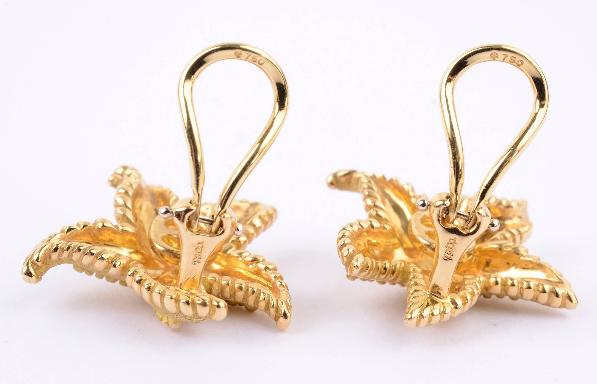 Modern Tiffany & Co. Gold Starfish Earrings