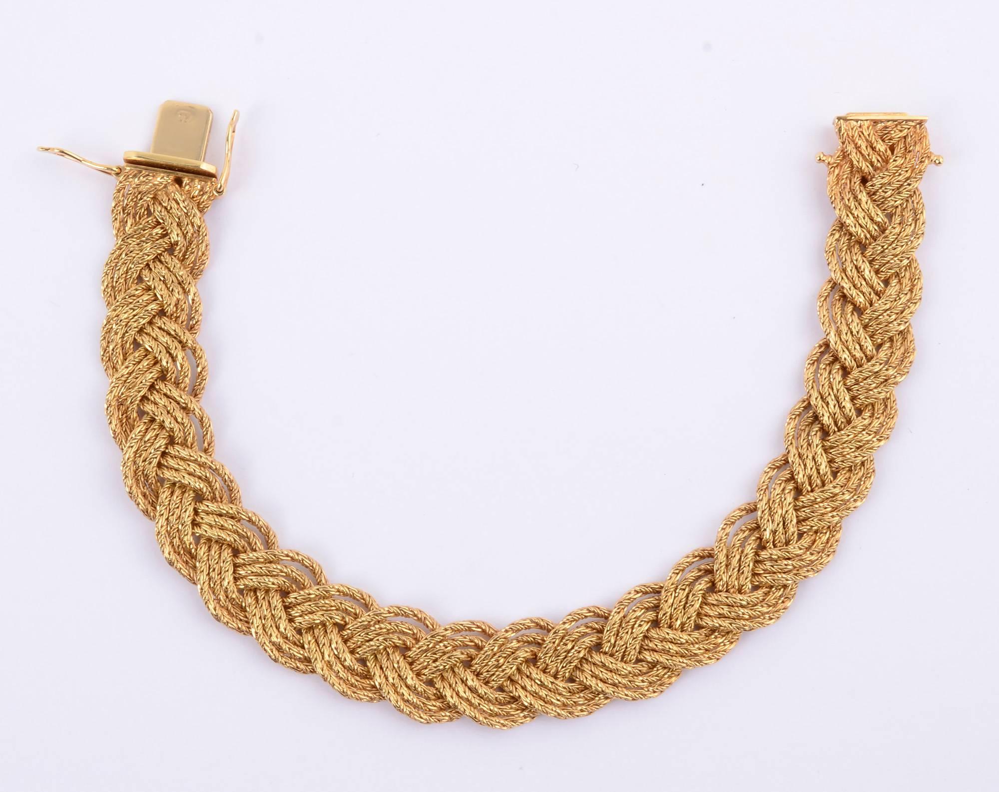 Modern Tiffany & Co. Braided Gold Bracelet