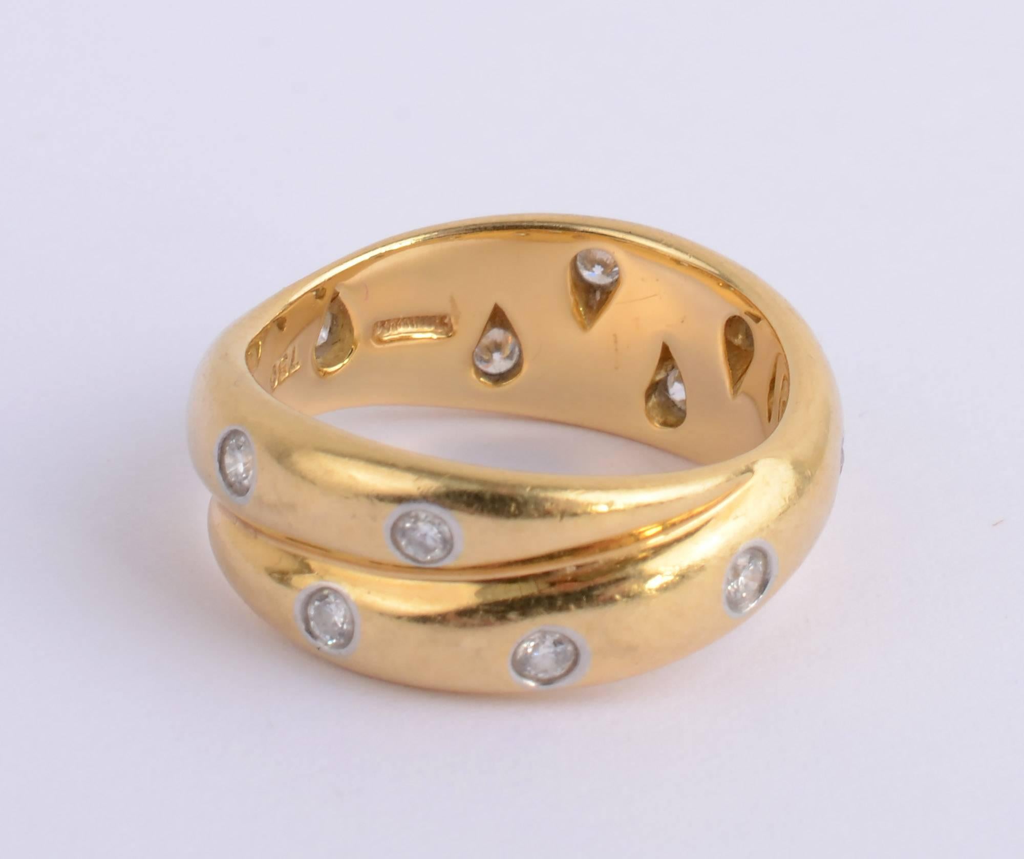 Modern Tiffany Etoile Diamond Gold Crossover Ring