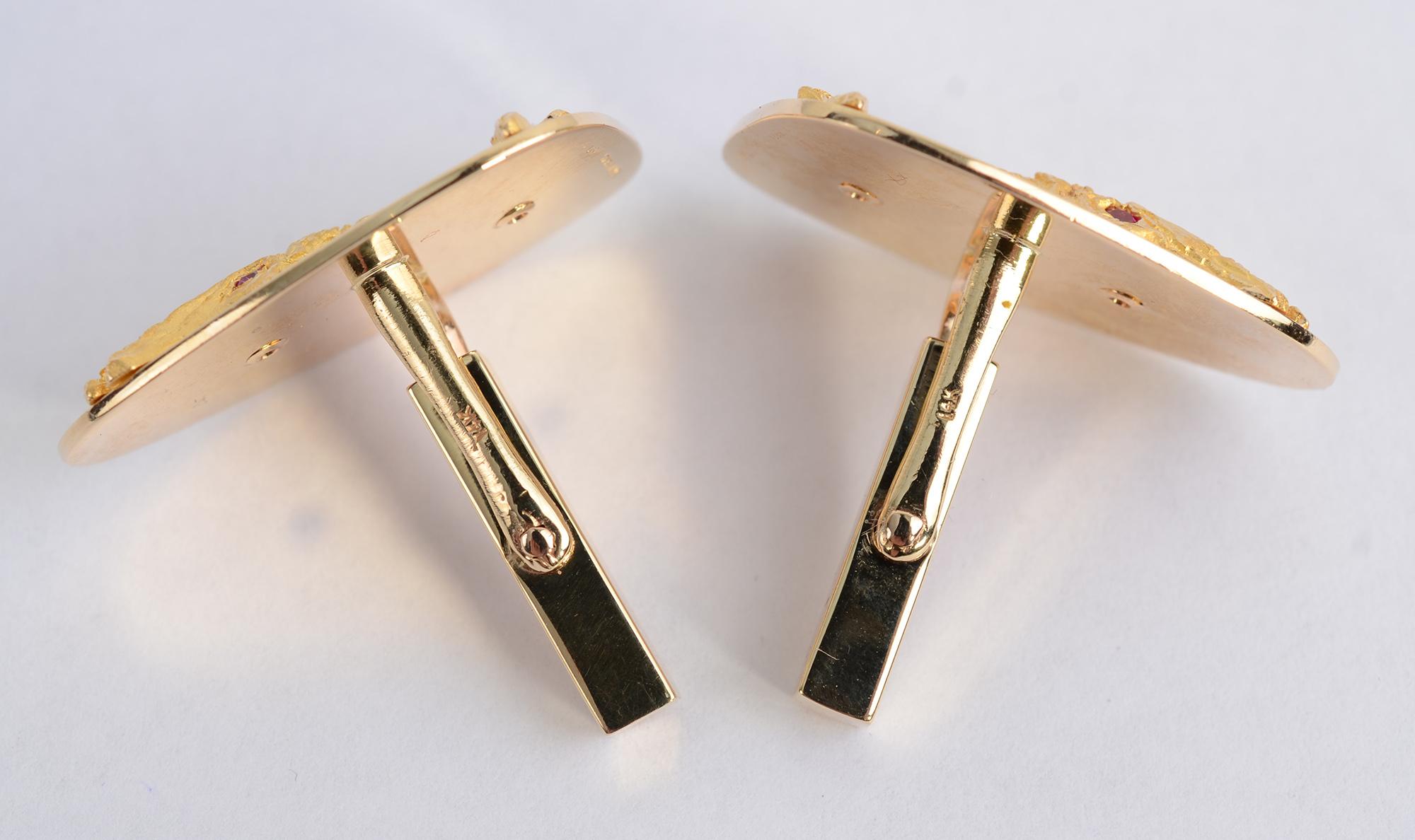 Tiffany & Co. Gold Whale Cufflinks For Sale 2