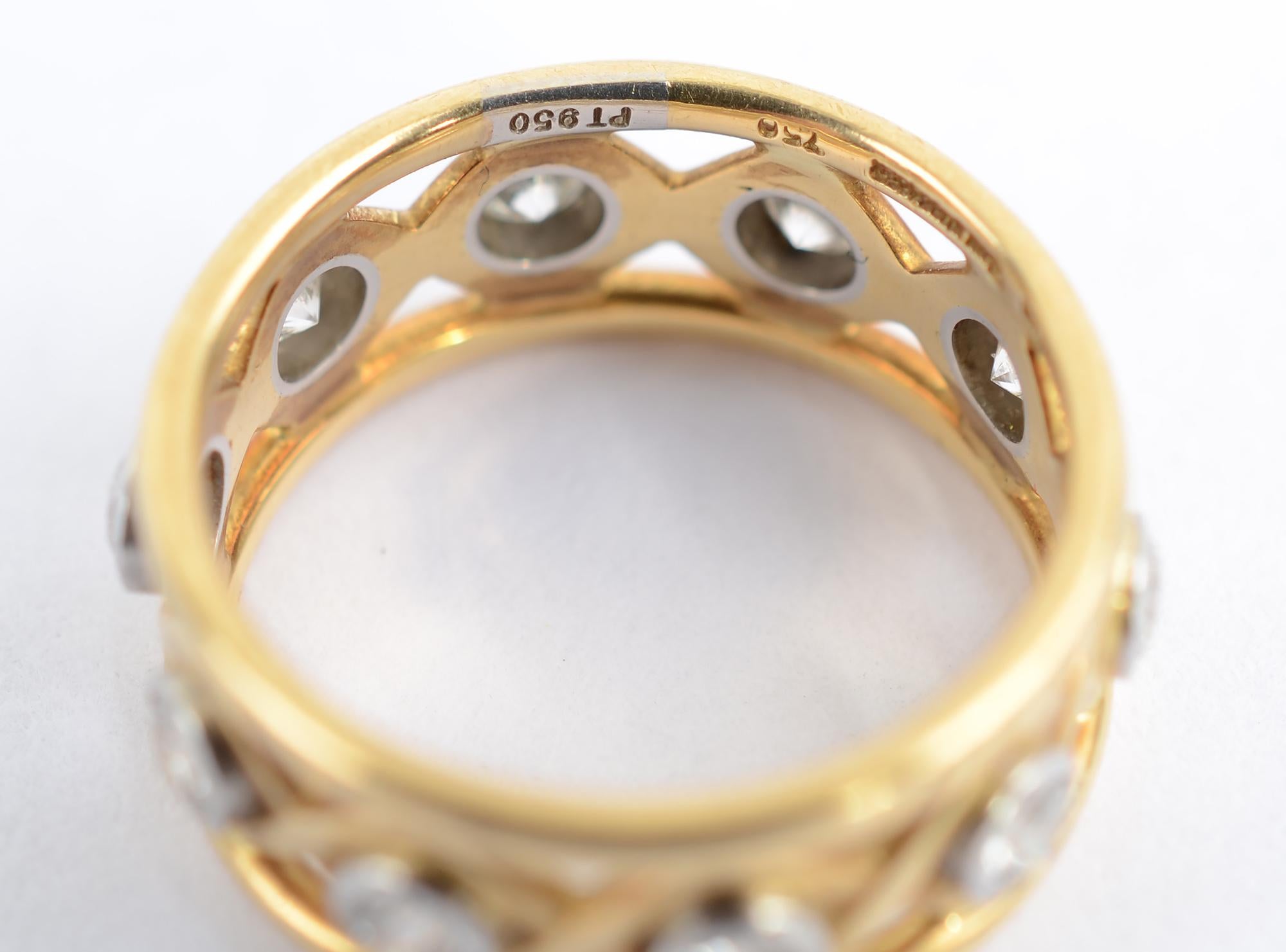 Modern Schlumberger for Tiffany & Co. Openwork Gold Diamond Band Ring