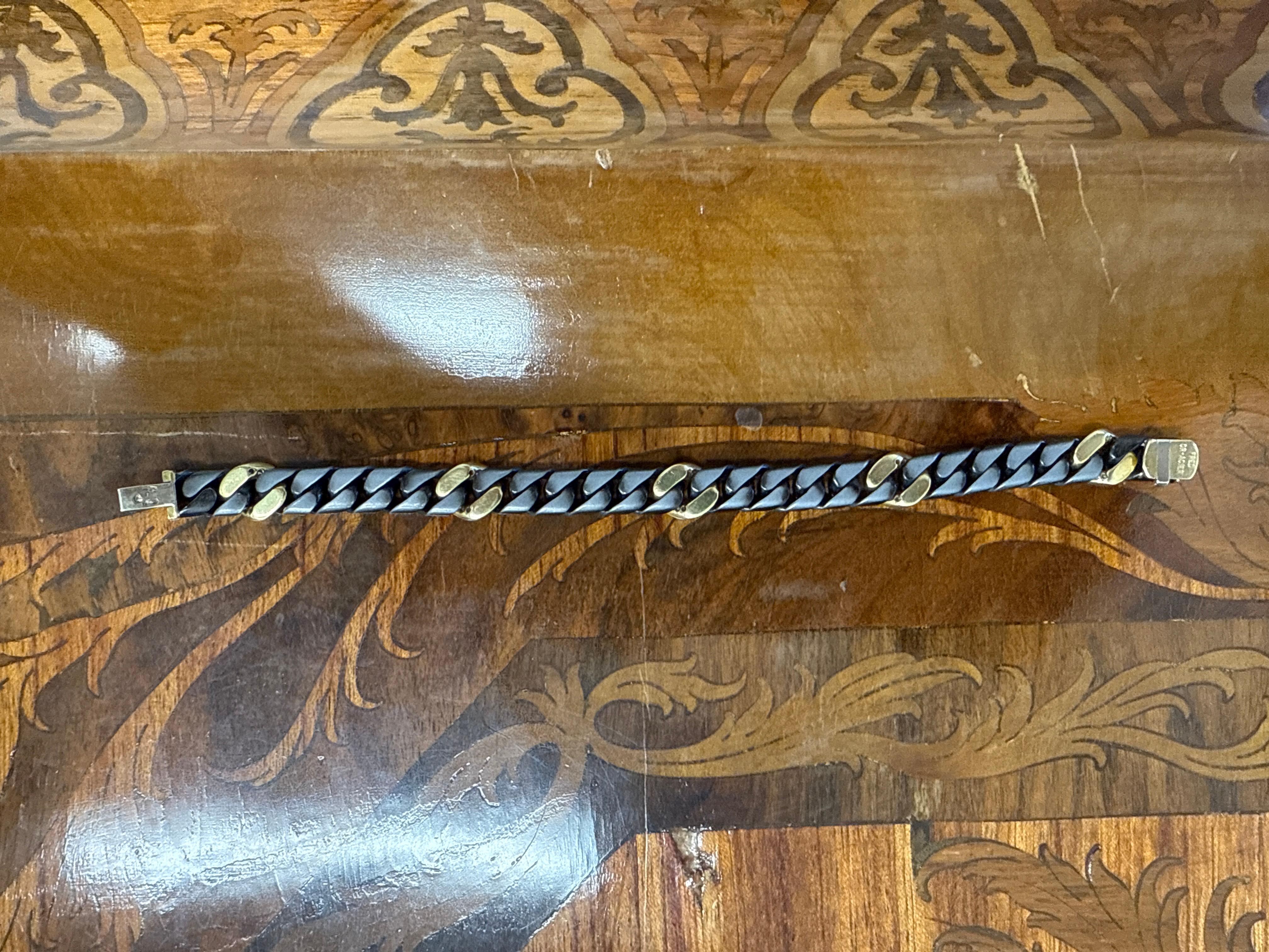 da uomo o donna FRED PARIS Set di collane e bracciali in oro giallo 18k, ematite e diamanti 1980s in vendita