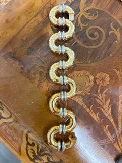 VINTAGE-Armband aus den 1970er Jahren aus 18-karätigem zweifarbigem Gold mit geometrischem Muster