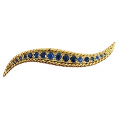 VAN CLEEF & ARPELS NY 18k Yellow Gold & Sapphire Pin Vintage Circa 1960s