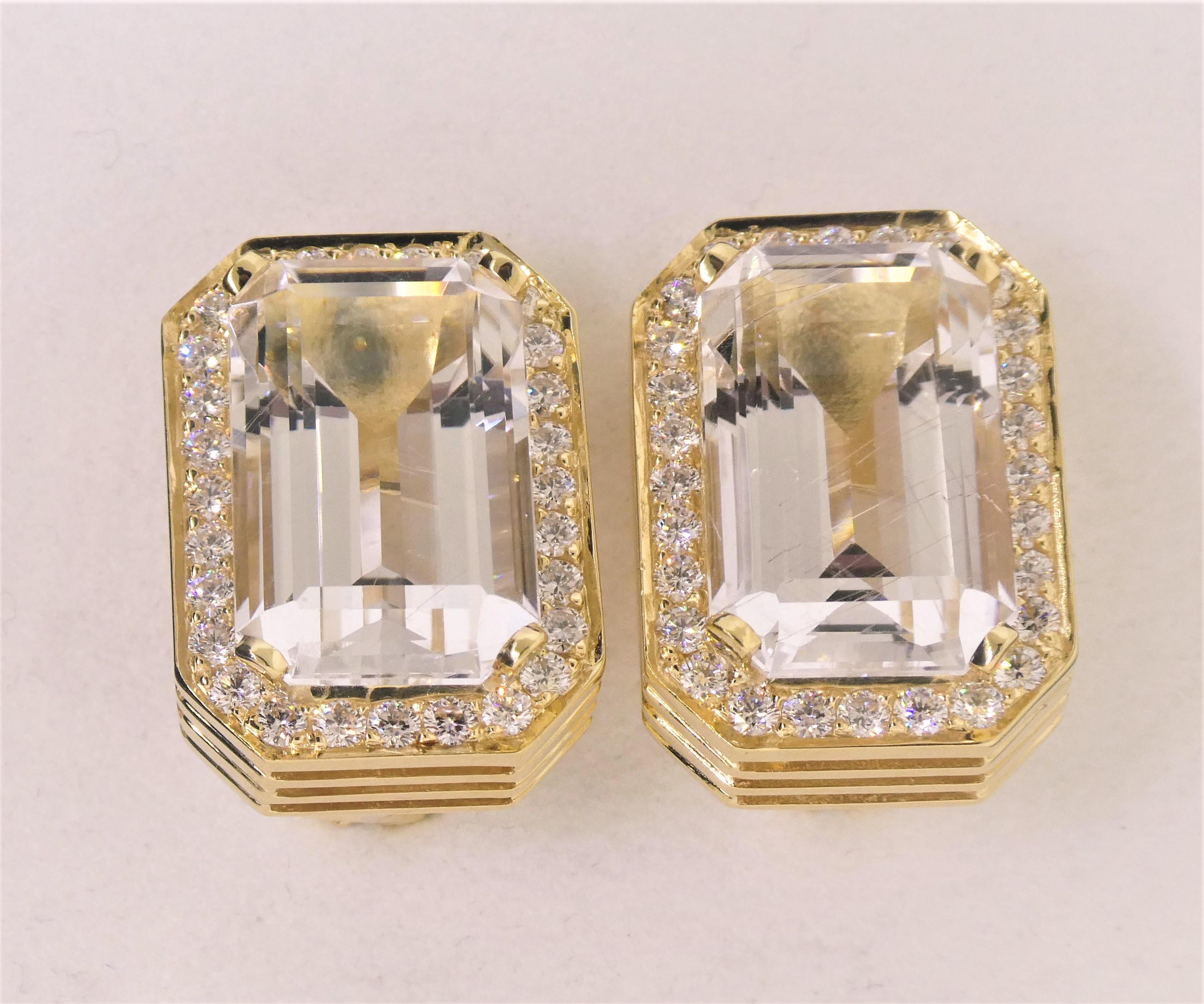 Women's 18 Karat Yellow Gold, Rutile Quartz ‘55.37 Carat’, Diamond ‘4.18 Carat’ Necklace For Sale
