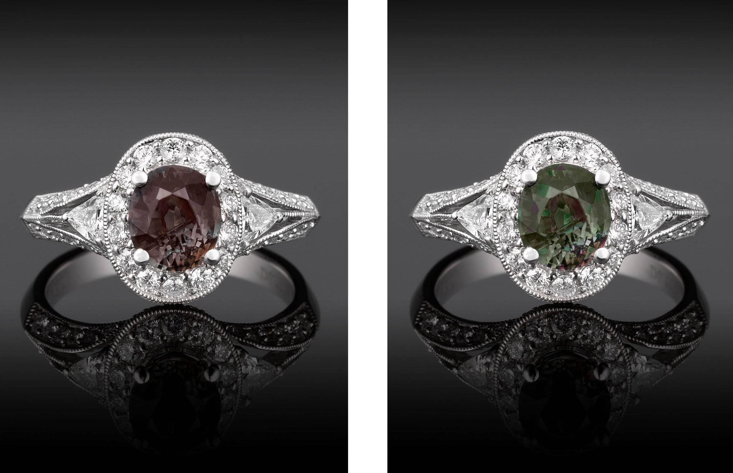 Alexandrit Diamant Gold Filigraner Ring (Zeitgenössisch)