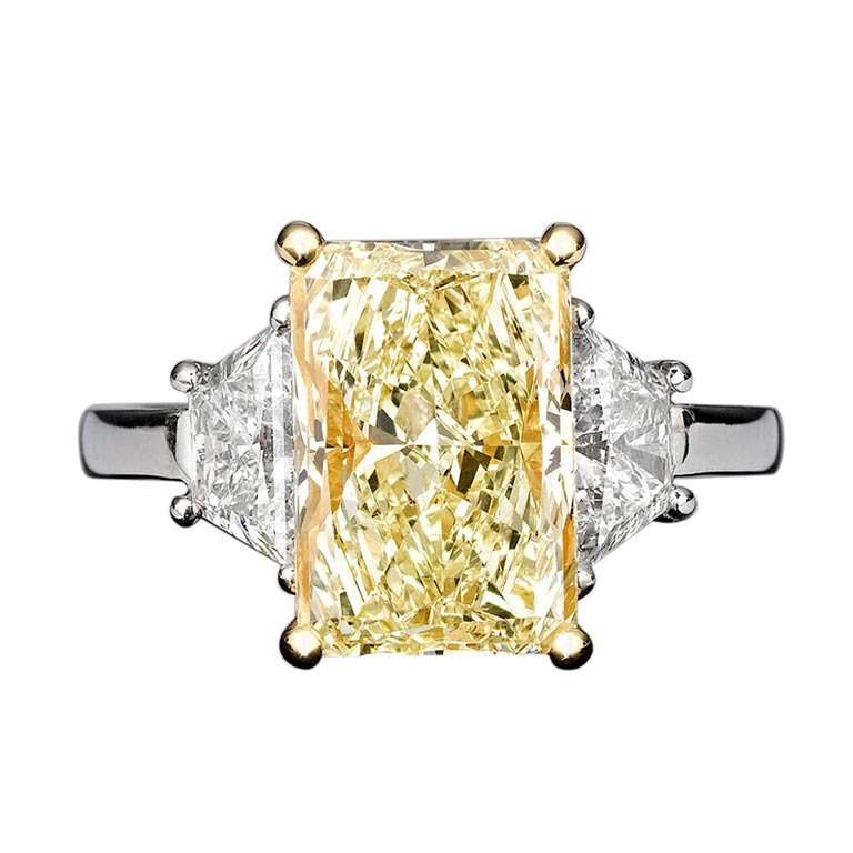 Radiant Cut Fancy Yellow Diamond Ring