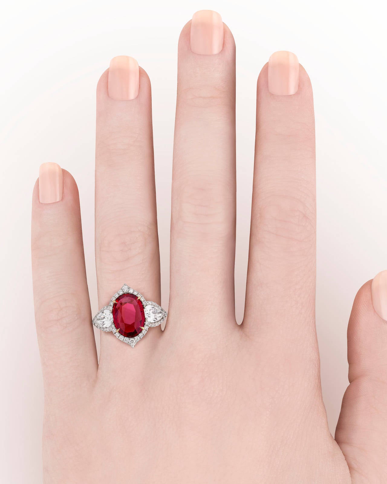 Untreated Ruby and Diamond Ring 3.02 Carat In Excellent Condition For Sale In New Orleans, LA