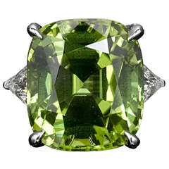 Peridot and Diamond Ring, 20.30-Carat