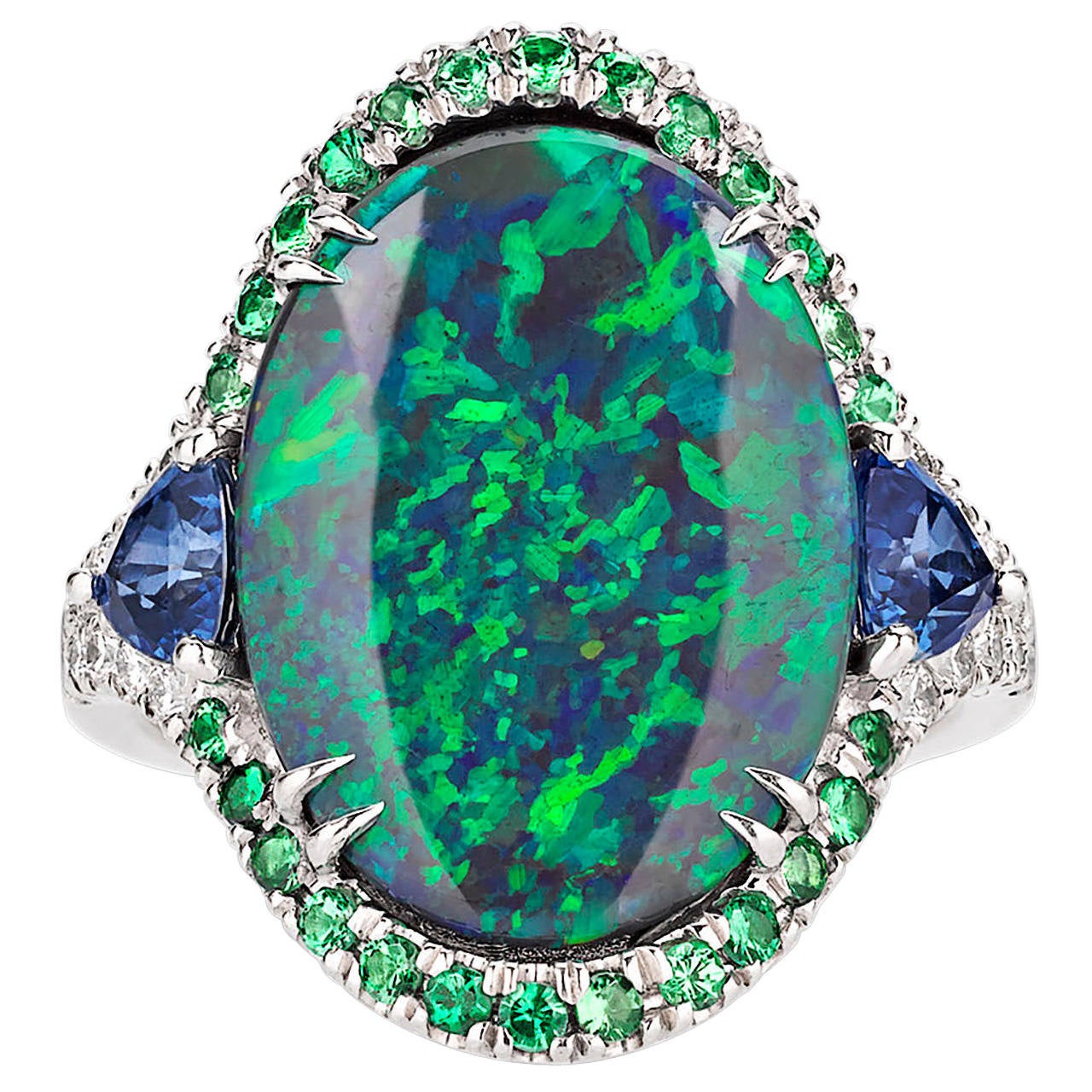 3.60 Carat Lightning Ridge Black Opal Ring