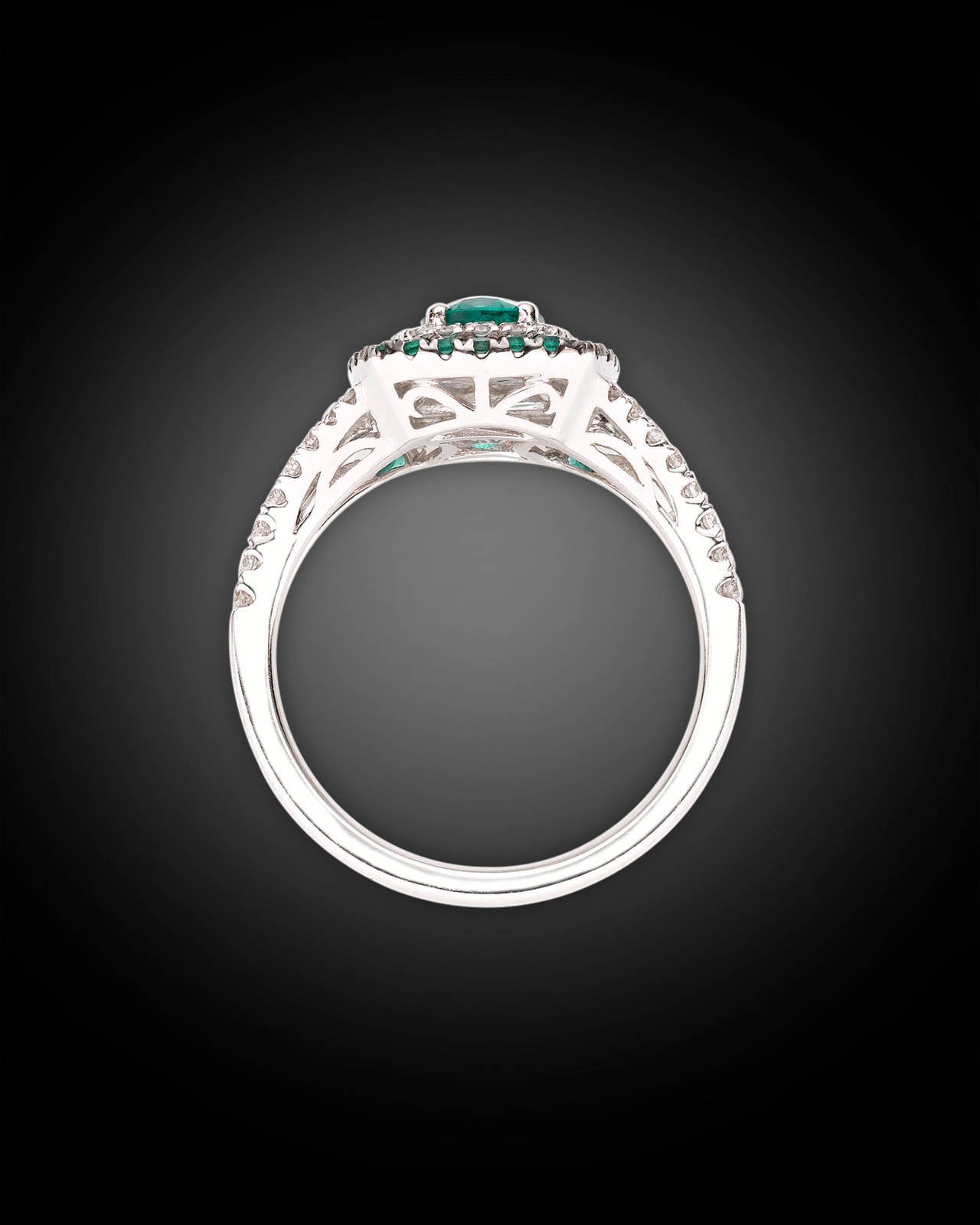 Women's Emerald Diamond Gold Cocktail Ring