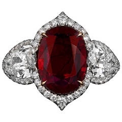 Untreated Ruby and Diamond Ring