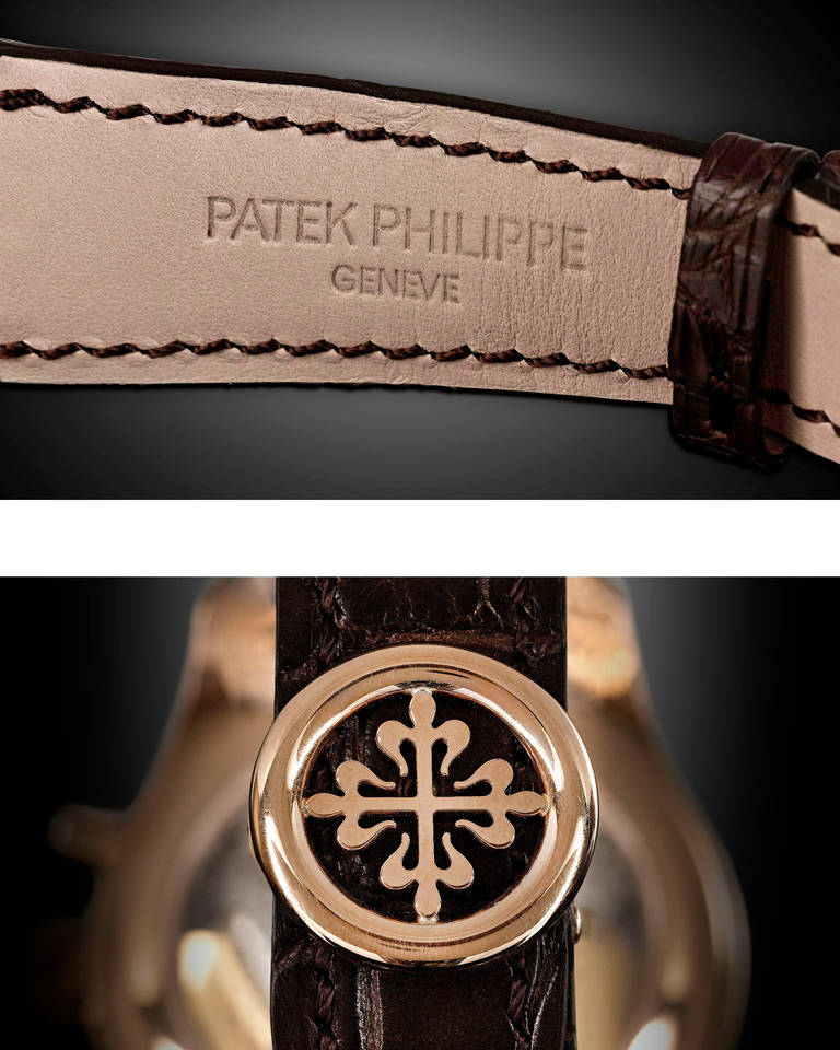 Patek Philippe Rose Gold Annual Calendar Chronograph Wristwatch 5960R In Excellent Condition In New Orleans, LA