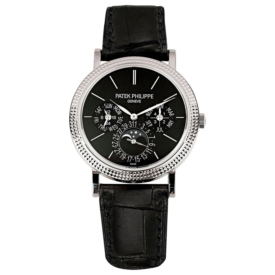 Patek Philippe White Gold Perpetual Calendar Wristwatch Ref 5139G at ...