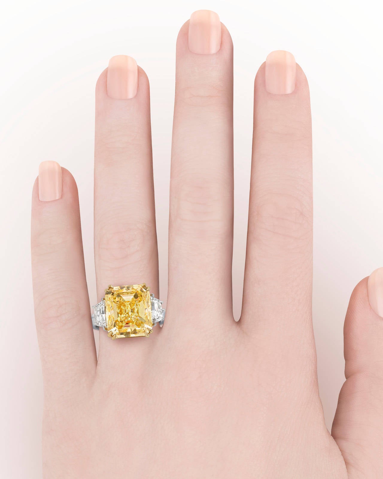 Contemporary Fancy Intense Yellow 10.75 Carats Diamond Ring 