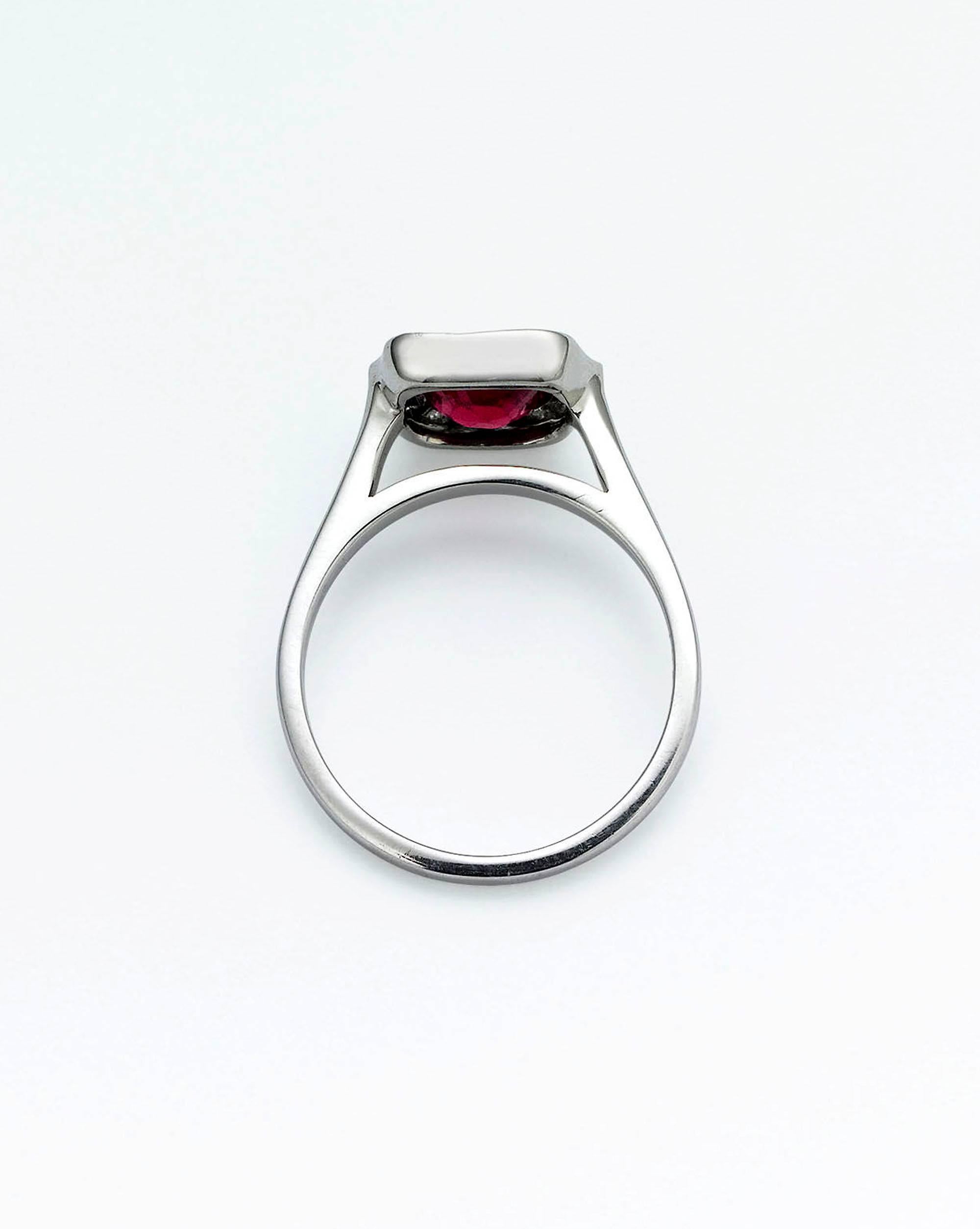 untreated ruby engagement ring