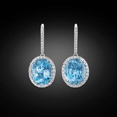 Aquamarine Drop Earrings 9.47 Carats