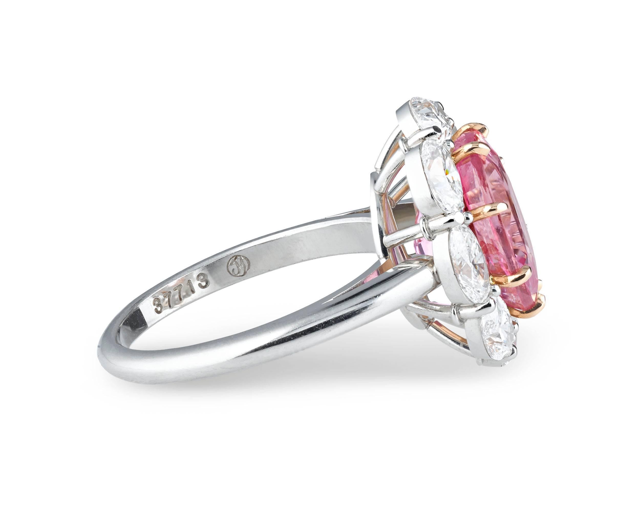 antique padparadscha sapphire ring