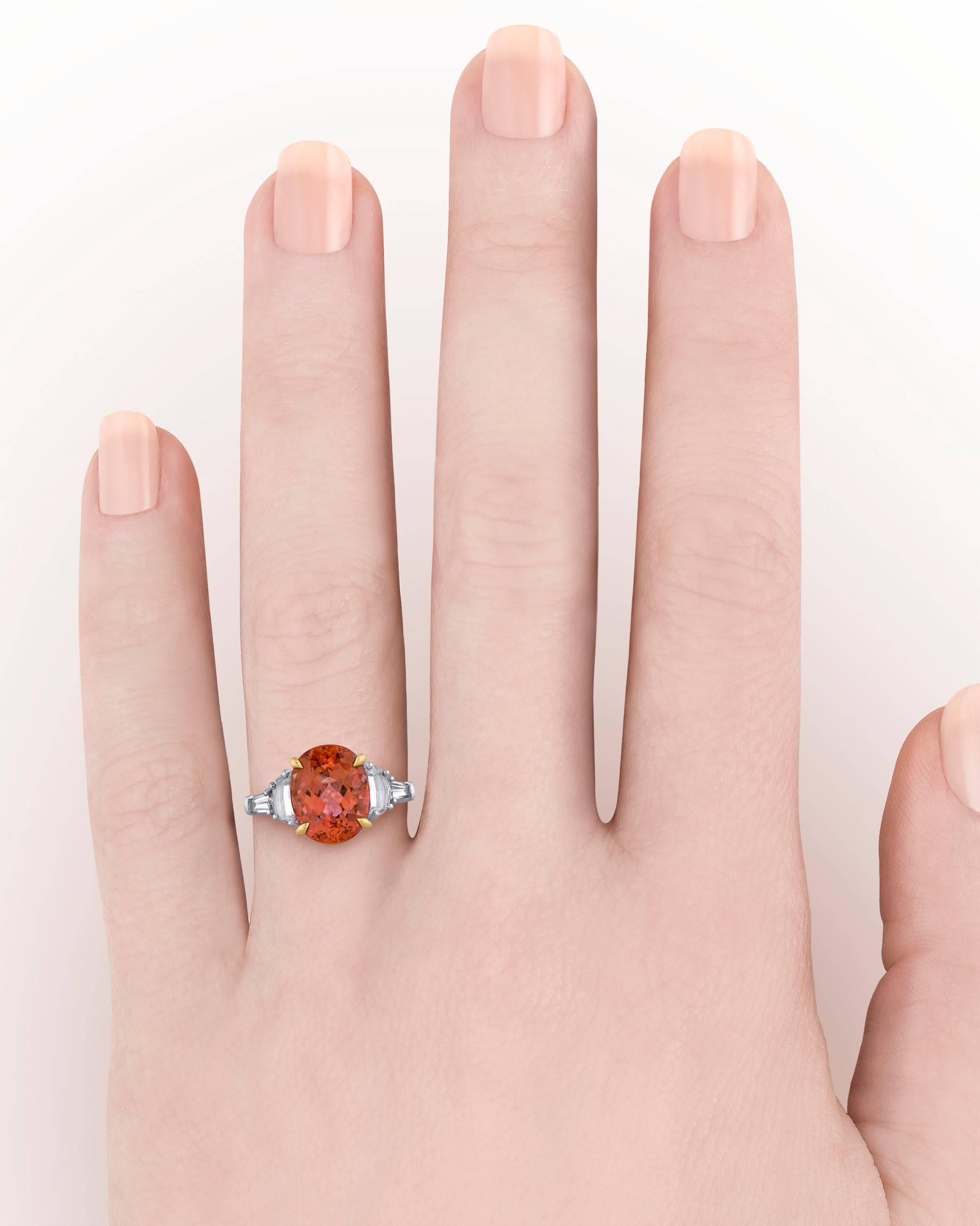 Women's Pinkish-Orange Topaz and Diamond Ring by Tiffany & Co.