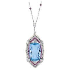 Tiffany & Co. Collana con ciondolo di acquamarina, 40,00 carati