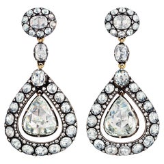 Diamant-Ohrringe im Rosenschliff, 19,24 Karat