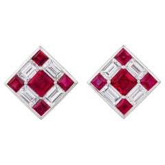 Ruby and Diamond Dice Earrings